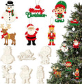 60 PCS Wooden Christmas Ornaments for Crafts, Cute Blank Unfinished Wood Christmas Tree Ornament, Xmas Wood Slices DIY Art Crafts, Holiday Home Wall Mantel Hanging Decorations Party Supplies