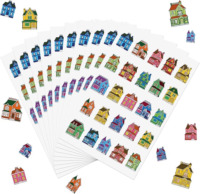 300 Pcs Rainbow San Francisco Houses Stickers Bulk City Souvenir Aesthetic Waterproof Vinyl Decals Gift for San Francisco Party Favor Water Bottles Scrapbooking Laptop Luggage Phone