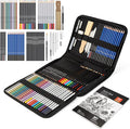 AGPTEK Drawing Pencils Set, 75-Piece Art Supplies Color Drawing Pencils Set Contains Sketch Pencils, Charcoal Pencils, Water Colored Pencils and Metal Colored Pencils for Kids, Adults and Artist