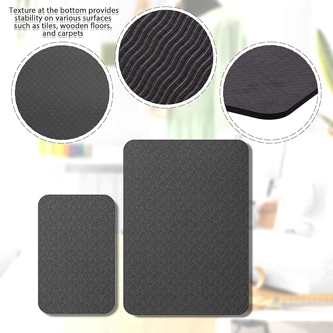 2 Pcs Sewing Machine Muffling Mat Pedal Sewing Mat Reduce Vibrations Noise No Slip Machine Accessories for Quilting(15" X 20" and 9" X 14",Black)