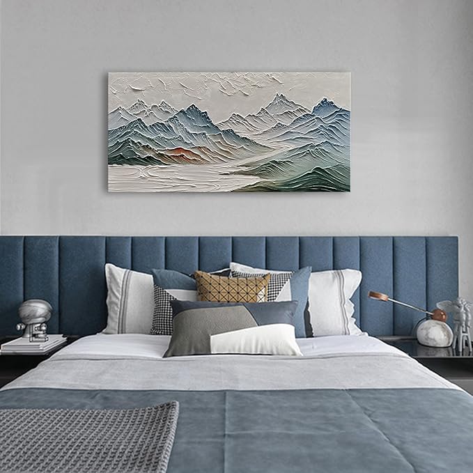 Art Modern Abstract Art Oil Painting Mountain Landscape Home Office Corridor Wall Decorative Art 24x48 inches