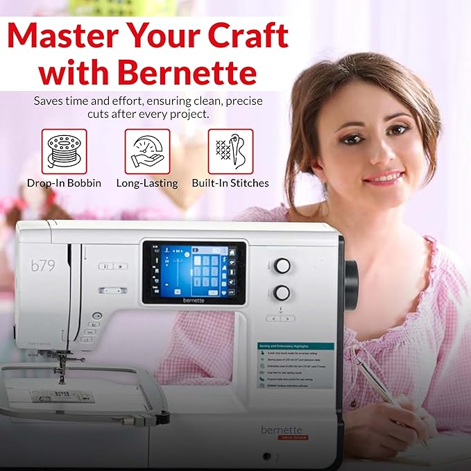 Bernette B79 Sewing & Embroidery Machine - Deluxe Embroidery Design Tools Bundle (Over $500 Embroidery Design Tools and 60 pcs Northern Lights Thread)