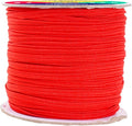 Mandala Crafts 3mm 50 Yds Roll of Red Elastic Bands for Sewing - 1/8 Flat Elastics Cord - 1 8 Inch Braided Stretch Straps for Crafting