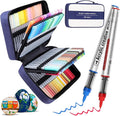 120 Color Acrylic Paint Markers Brush Tip, Waterproof, No-Bleed Ink with Automatic Ink Control, Premium Paint Pens for Rock, Wood, Canvas, Glass, Fabric for Professional and Adult Artists