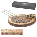 13Pcs Mini 1" Branding Irons, Witches Runes Custom Wood Branding Iron Personalized for Wood Working, Leather Hats, Felt, Cowhide, BBQ Brander & Bread Logo, Steak Branding Iron for Food