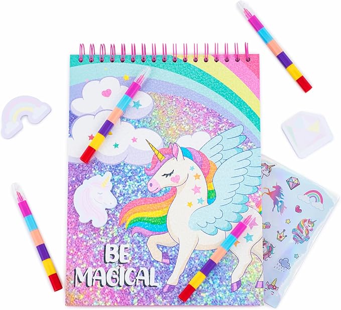 VOTUM Sketch Book: Personalized Artist Sketchbook: Sketching, Drawing and Creative Doodling. Notebook and Sketchbook to Draw and Journal with Stickers and Markers (Unicorn Treats)