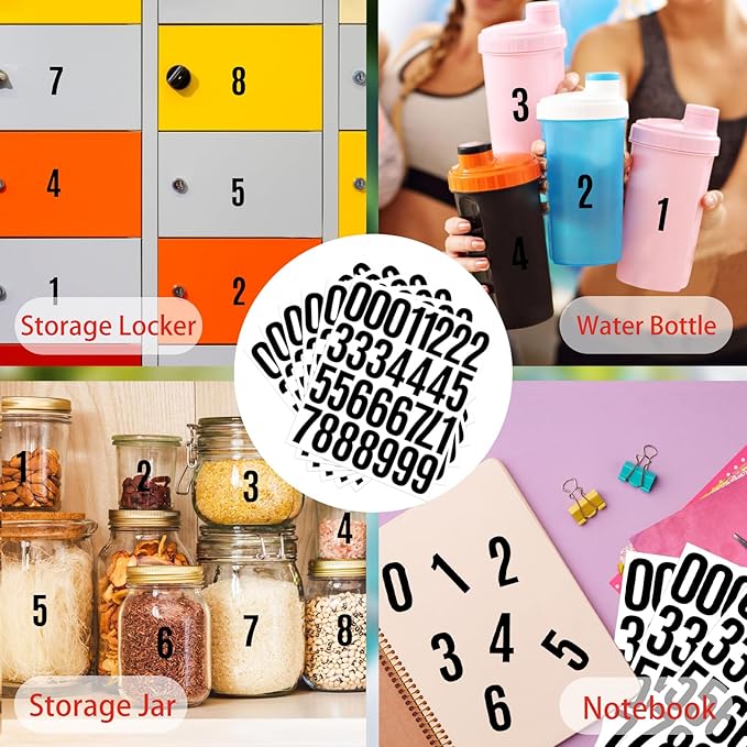 6 Sheets 2 Inch Mailbox Numbers Stickers Vinyl Decals,Self Adhesive Number Waterproof House Address Numbers for Outside Mailbox,Signs,Window,DIY Crafts Making,Door,Car,Home,Business(Black)