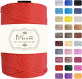 Maxee Premium Polyester Macrame Cord 3 mm × 218 yd,3mm 100% Polypropylene Macrame Cord,Ideal for Crochet, Wall Hangers, Bags, Rugs & DIY Crafts(Red)