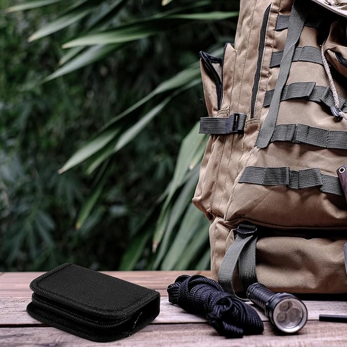 Suncalla Military Survival Sewing Kit Tactical with Buttons Durable Nylon Portable Small Sewing Kit for Men Women Complete Thread Needle Repair Tools for Travel Field Emergency(Black,1)