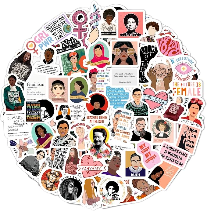 BulbaCraft Feminist Stickers for Water Bottle and Laptop - Feminism Party Supplies & Decorations, Female Empowerment & Equality Stickers, Girl Power Waterproof Vinyl Decals, Gifts for Women & Men