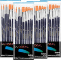 GOTIDEAL Paint Brush Set, 40 Pcs Round Pointed Tip, Small Nylon Hair Brushes for Acrylic, Oil and Gouache，Body, Face Nail Art and Rock Painting, Perfect for Kids & Adult