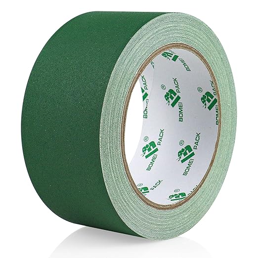 BOMEI PACK 1 Pack Dark Green Gaffer Tape 2inch x 20yds, Matte Non-Reflective Stage Tape, No Residue Hand Tear, for Labeling, Cable, Photo Studio, Painters and Ductwork