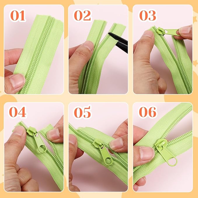 SHENLIU 20PCS 60 Yards #5 Nylon Coil Zippers Bulk, 20 Colors with 200 Matched Sliders, Cut-to-Length Sewing Zippers for DIY Crafts Bags Purses Clothes Making Supplies Kit