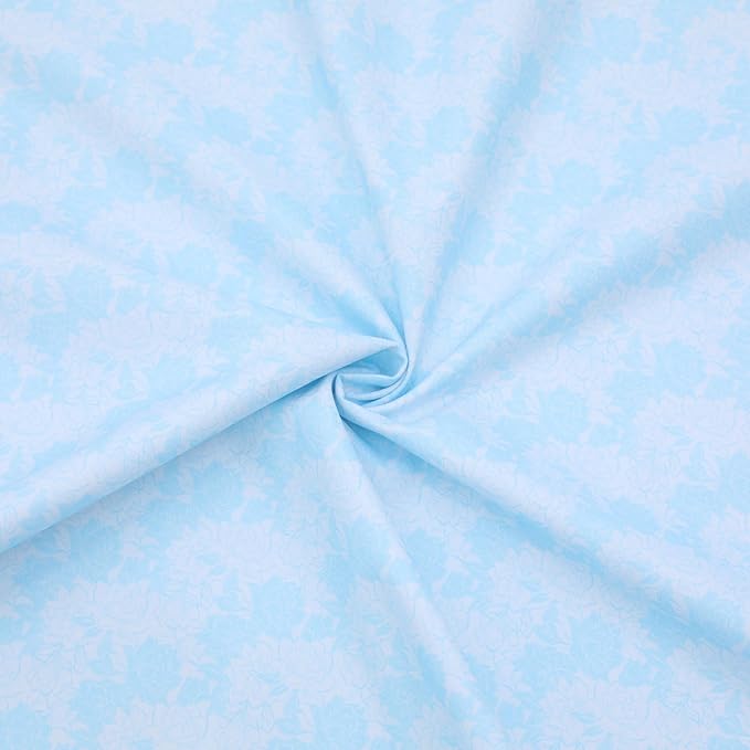 Tinyspool & Co. 100% American Cotton Fabric – 3 Yard Cut Quilting Fabric – Prewashed Preshrunk Yardage for Quilt Backing Borders Binding Sewing Crafts – Eternal Bleu No.15 – Baby Blue
