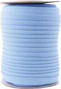Mandala Crafts 55 Yards 1/2 Inch Light Blue Double Fold Bias Tape for Sewing - Bias Binding Tape for Quilting Binding, Hemming, Seam, and Fabric Piping
