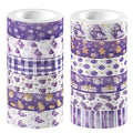 12 Rolls Purple Christmas Washi Tape Decorative Tape,Gingerbread Man Snowflake Christmas Tree Snowman Pattern for DIY Art Craft Gift Wrapping Scrapbook Journal Party Supplies Xmas Supplies