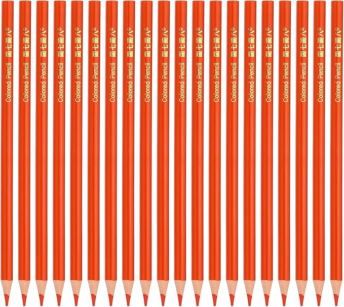 PATIKIL Orange Colored Pencils Set,20 Pcs Oil Color Pencils Wooden Coloring Drawing Pencil for Artists Art Painting