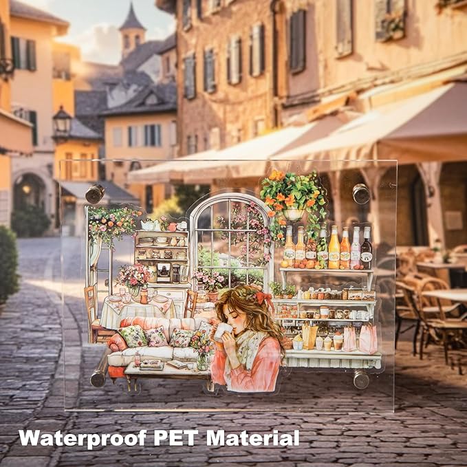 120PCS Cozy Daily Life PET Stickers Set, Character and Aesthetic Scenes for Scrapbooking, Journaling, and DIY Crafts