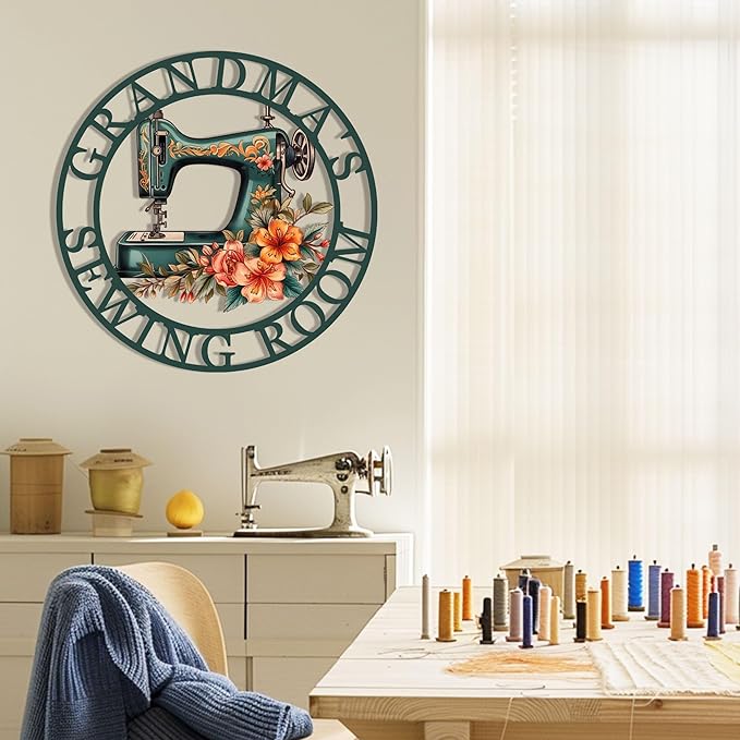 Custom Sewing Room Sign, Personalized Metal Quilting Sign, Sewing Room Decor, Sewing Machine Sign, She Shed Craft Room Decor, Personalized Sewing Gift For Women, Gift for Mother Grandma