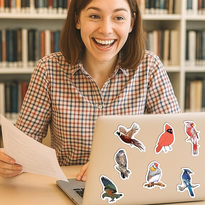BEATRI Bird Stickers 50Pcs Vinyl Waterproof Decals for Water Bottles, Laptop, Notebook, Scrapbook, Luggage, Cell Phone, Skateboard, Helmet (Bird Stickers)