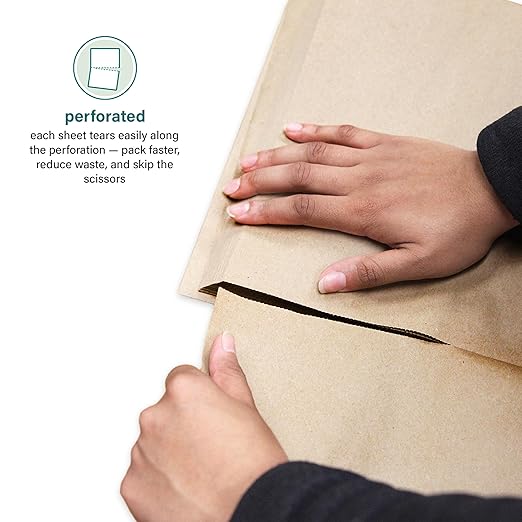 Elementree Brown Packing Paper Sheets for Moving & Shipping - 250 Count (229 Feet) - 14.5" x 11" Sheet Size - Sustainable Void Fill Packaging Made in the USA - Kraft Paper Thickness (00923)