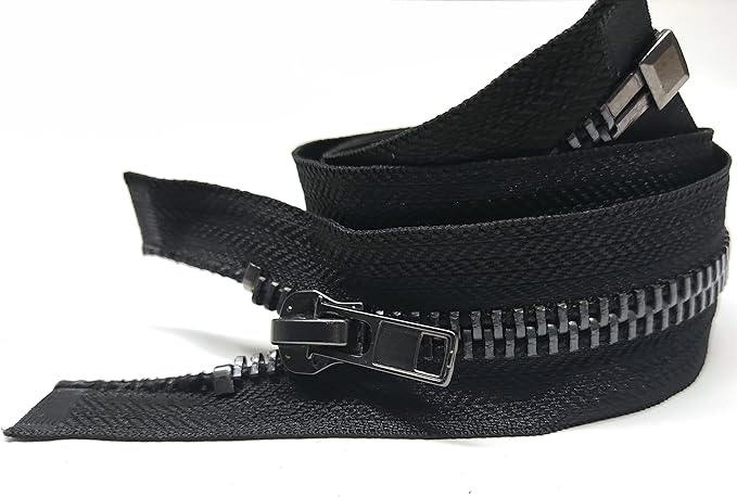 Leekayer #10 25 Inch Separating Jacket Zipper Black Nickel 63.5 cm Metal Zipper for Sewing Crafts Dress Bag Coats Heavy Duty DIY Handmade Replacement Zippers (25" Nickel)
