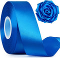 1-1/2 Inch Wide Royal Blue Satin Ribbon, 50 Yards Solid Polyester Fabric Ribbon for Roses Making, Gift Wrapping, Wedding Decorations, Crafts, Bows