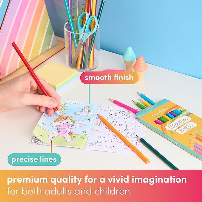 THE TWIDDLERS 24 Packs of Coloring Pencils, 12 Pencils Per Box, 288 Total - 7" Full Length Multipack Drawing Set, Bulk Classroom Party Favors, Art Sketching Pencils for Kids & Adults