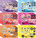 24 Sheets Make Your Own Race Car Stickers, Sporty Racing Car Stickers for Kids, Racing Gifts Party Favors Supplies, Classroom Teacher Reward Educational Toy Art Craft