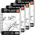 FIXSMITH 5.5"X8.5" Sketch Book | 400 Sheets (68 lb/100gsm) Sketchbook |Acid Free Drawing Paper | Spiral Bound Artist Sketch Pad | for Kids, Beginners, Artists & Professionals | Bright White