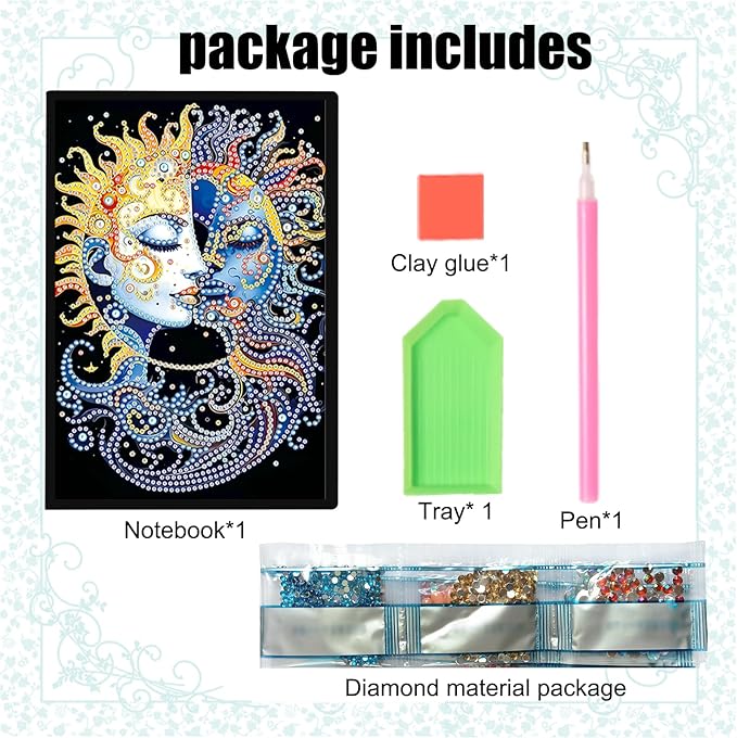 DIY Diamond Painting Notebook Kit, Enchanted World, Special Shaped Diamond Art Notebook Journal Sketchbook for Writing & Drawing