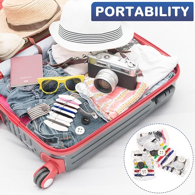 Yuxung 200 Pcs Mini Travel Sewing Kits Bulk Small Emergency Repair Kit with Needles Buttons Threader Thread Safety Pins for Home Wedding Hotel Necessities Tools Essentials Gift