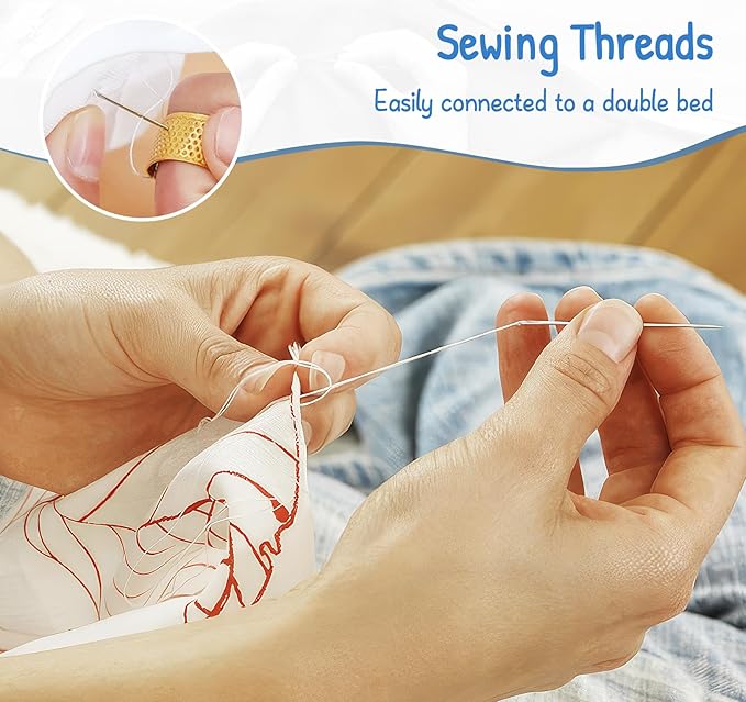 ilauke Sewing Thread - 1000 Yard White Polyester Thread for Hand Quilting and Sewing Machine