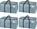 VENO 4 Pack Moving Bags, Upgraded Heavy Duty, Moving Boxes Alternative, Packing Storage Supplies for Dorm Room Essentials with Zipper for Clothes, Large Totes for Packaging (Light Blue, 4 Pack)