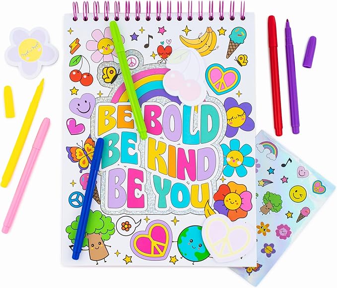 VOTUM Sketch Book: Personalized Artist Sketchbook: Sketching, Drawing and Creative Doodling. Notebook and Sketchbook to Draw and Journal with Stickers and Markers (Groovy)