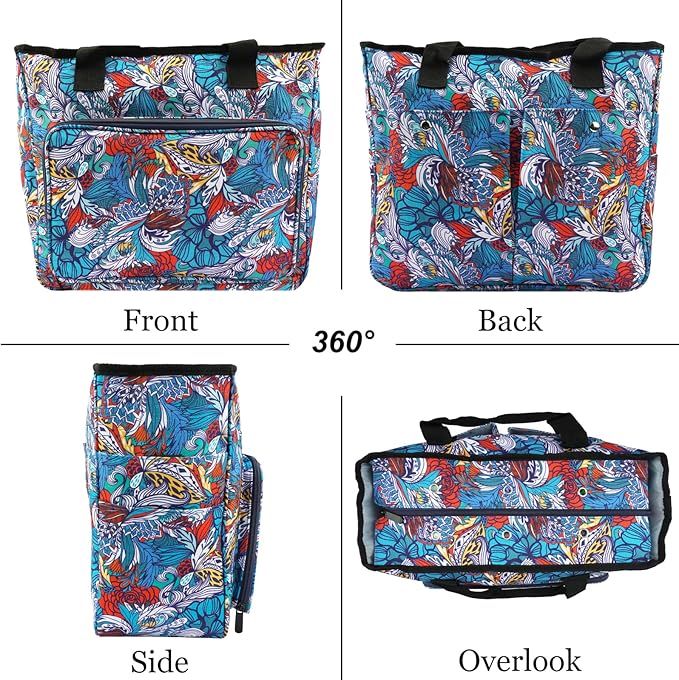 Mdoker Knitting Bags and Totes Organizers Large Crochet Bag Lightweight Yarn Bags for Travel Yarn Storage Organizers for Crochet Hooks,Yarn,Knitting & Crochet Supplies(Retro)