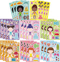 24 Sheets Make a face and Dress Up Stickers for Girls, Make Your Own Stickers for Kids Toddlers, Party Favor, Age 3+ Birthday Gift, Art Craft, Classroom Teacher Reward