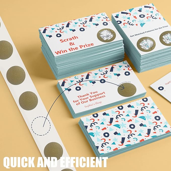 Mr- Label – 1000 Pieces 1 inch Round Scratch Off Stickers – DIY Stickers for Gender Reveal | Reward Programs | Scratch Tickets (Gold)