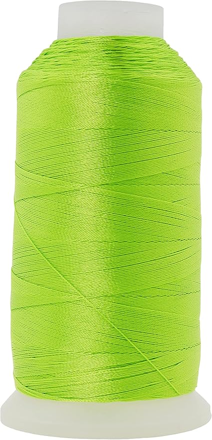 Mandala Crafts Lime Green Heavy Duty Thread - 1500 Yds Tex 70 Bonded Polyester Threads for Sewing Drapery, Jeans, Leather, Hair, Outdoor Marine Upholstery