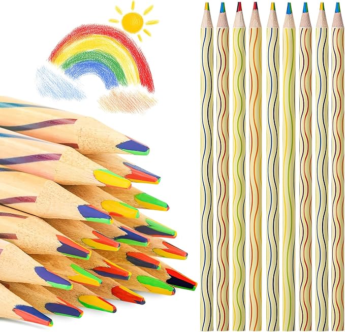 12 Colored Pencils Valentines Day Gifts for Kids Teen Girls Adult, Rainbow Pencils Party Favors Art Supplies Drawing Pencil, Back to School Gift, Easter Basket Gifts for Kids 8-12 Year Old