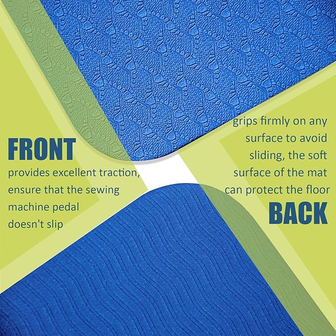 2 Pcs Sewing Machine Muffling Mat & Sewing Machine Pedal Mat, Muffling Mat Reduce Sewing Machine Vibrations and Movement, No Slip Mat for Sewing Machine Foot Pedal, Quilting Supplies Accessories