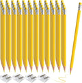 48 PCS Yellow Checking Pencils Erasable Colored Pencils with Eraser Pre-Sharpened 2 HB for Checking, Grading, Tests & Office/School Supplies (Yellow)