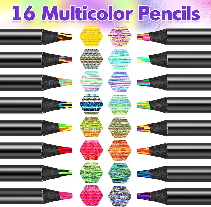Art Supplies, 16 Colors Rainbow Colored Pencils, Classroom Back to School Supplies for Kids, Christmas Drawing Pencils for Kids Adults, Teen Girl Gifts Trendy Stuff, Stocking Stuffers Party Favors