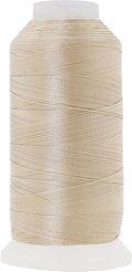 Mandala Crafts Cream Heavy Duty Thread - 1500 Yds Tex 70 Bonded Polyester Threads for Sewing Drapery, Jeans, Leather, Hair, Outdoor Marine Upholstery