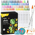 Ohuhu Acrylic Paint Markers Dual Tips: 72 Colors Fine & Dot Paint Pens High Opacity Acrylic Markers Waterproof Lightfast for Christmas Gifts Rock Painting 3D Prints Egg Wood Glass Ceramic DIY Crafts