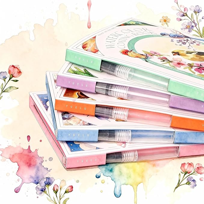 Watercolor Kit, Creative Stress Relief Kit Watercolor Painting Book, Water Colors Paint Adult Set, DIY 3-Fold Watercolors Pad for Beginners and Enthusiasts (Aa)
