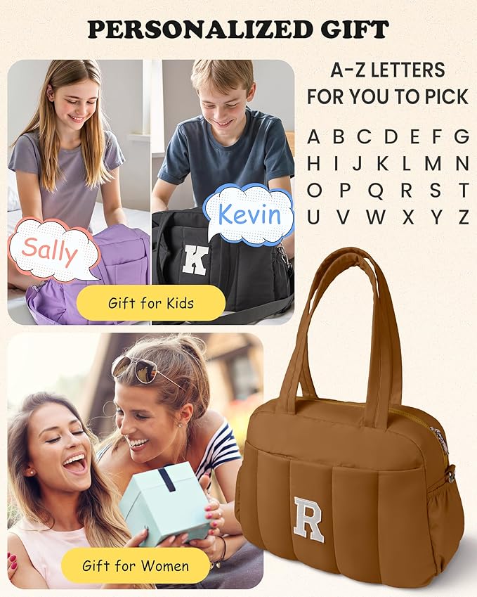 13 Year Old Girl Gifts-Girls Trendy Stuff-Duffle Bag with Letter, Carry On Bags for Women，Overnight Bag with Wet Pocket，Lightweight Travel Bags Personalized Gym Tote with Makeup Pouch