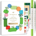 Primrosia 12 Dual Tip Watercolor Marker Pens - Fine Tip & Brush Tips, Professional Quality, 4 x Sticker Sheets, Blendable, Non-Toxic, Perfect for Calligraphy, Drawing & Coloring. (Wildflower)