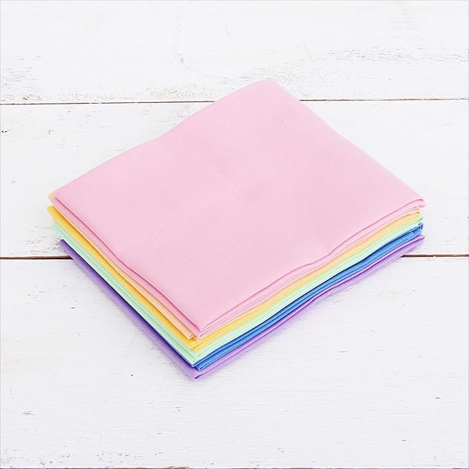 Threadart 6 Fat Quarter Bundles - Pastel Solids 100% Cotton Fabric - Premium 100% Cotton Quilting Fabric - No Duplicates - Full Size Fat Quarters 18"x21"