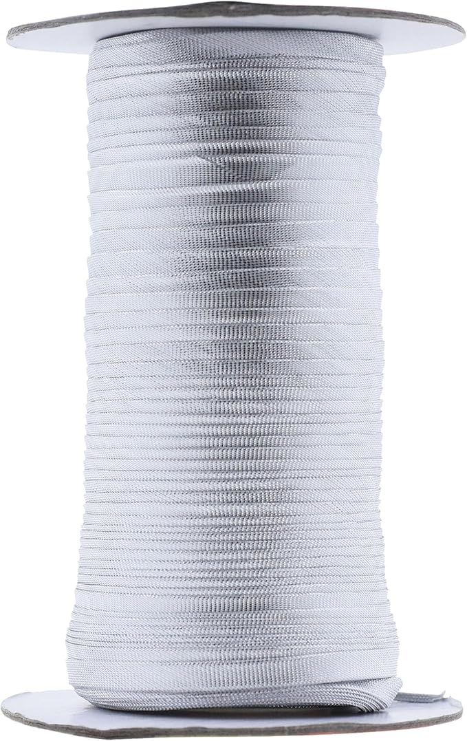 Mandala Crafts 55 Yards 1/4 Inch Metallic Silver Double Fold Bias Tape for Sewing - Bias Binding Tape for Quilting Binding, Hemming, Seam, and Fabric Piping